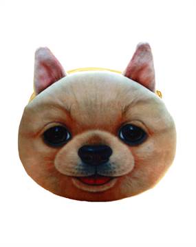 Lille brun hundepung - pung med hund